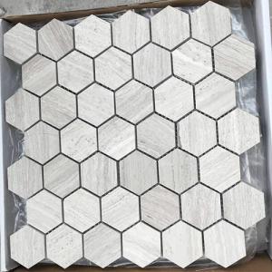 White wood mosaic wm008