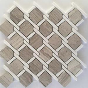 White wood mosaic wm0010
